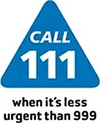 Call 111 - When it is less urgent than 999